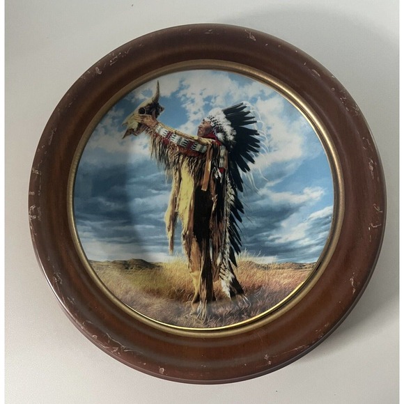 Prayer To The Great Spirit commemorative plate With Display - Picture 1 of 2